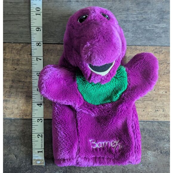 VINTAGE 1993 Barney The Dinosaur Hand Puppet Plush 90s TV Show Collectible - Picture 3 of 5